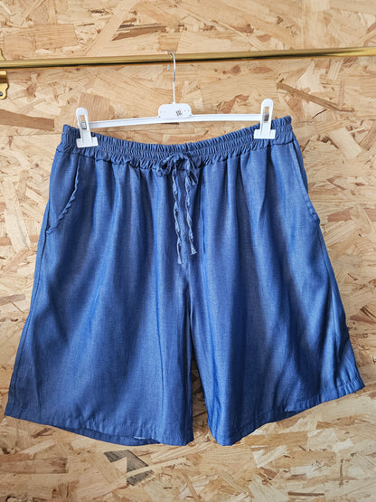Bermuda couleur jeans en tencel