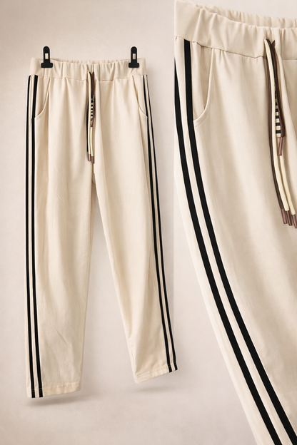 Pantalon milano ,2 bandes crème sur les côté