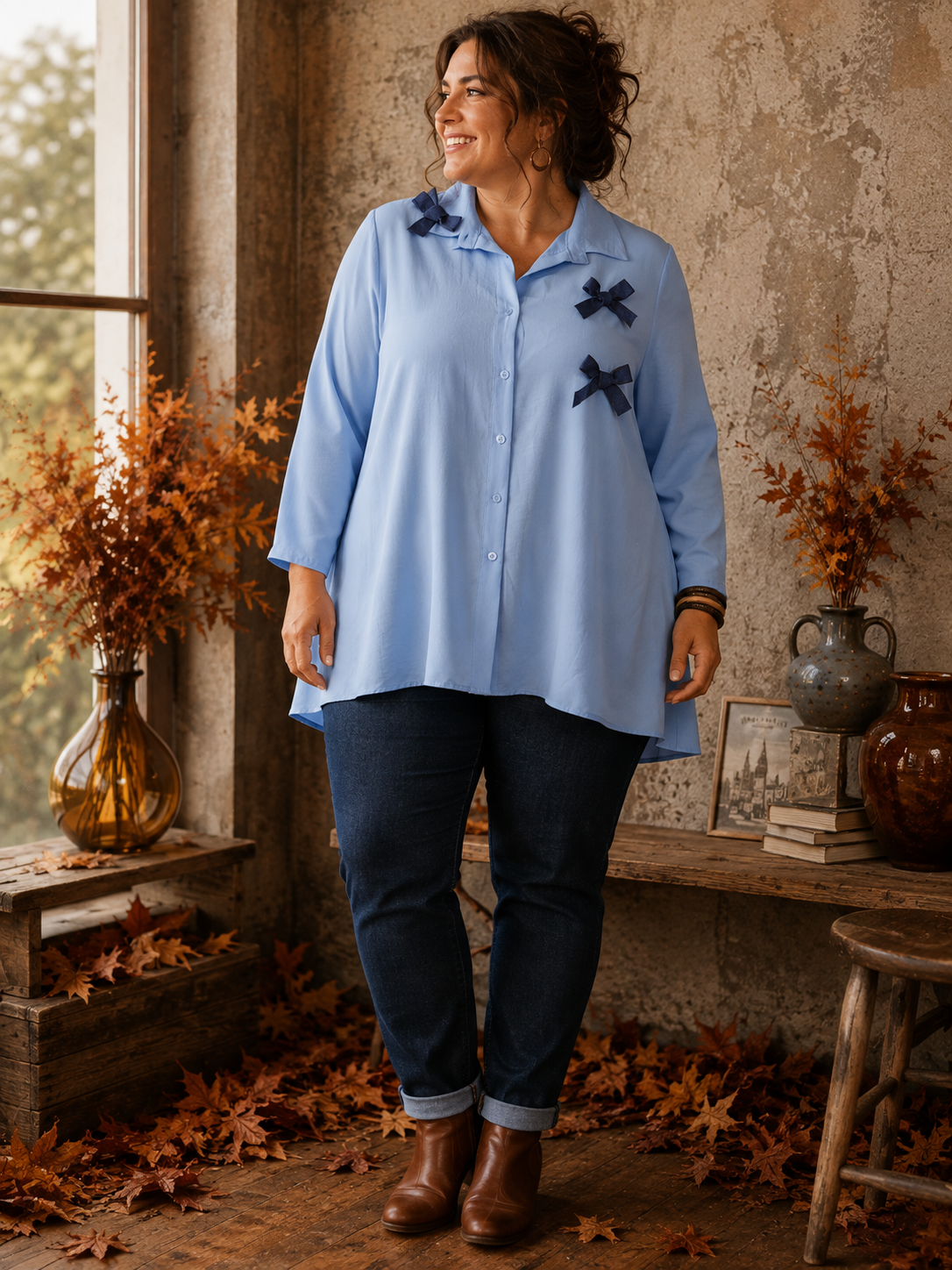 Chemise nœuds jean