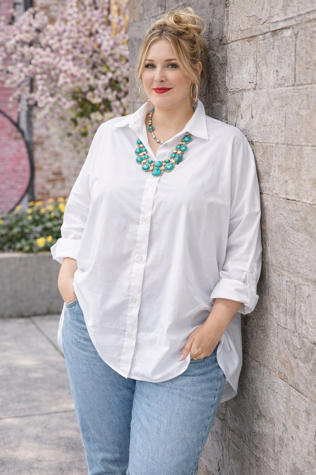 Chemise de coton blanc dos inscription amour