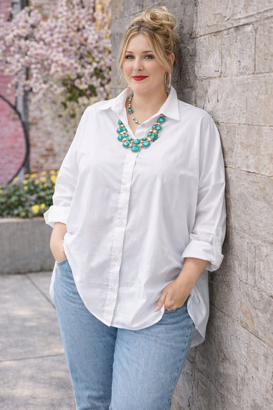 Chemise de coton blanc dos inscription amour