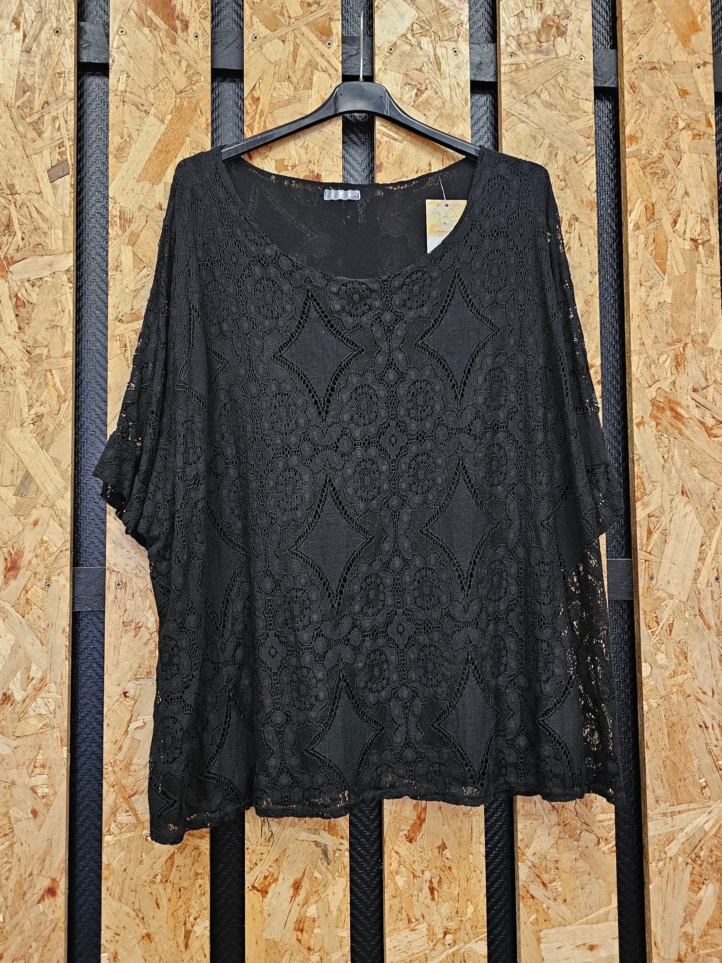 Tunique noire dentelle lycra