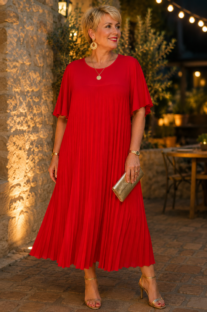 Robe évasée,  plissé soleil