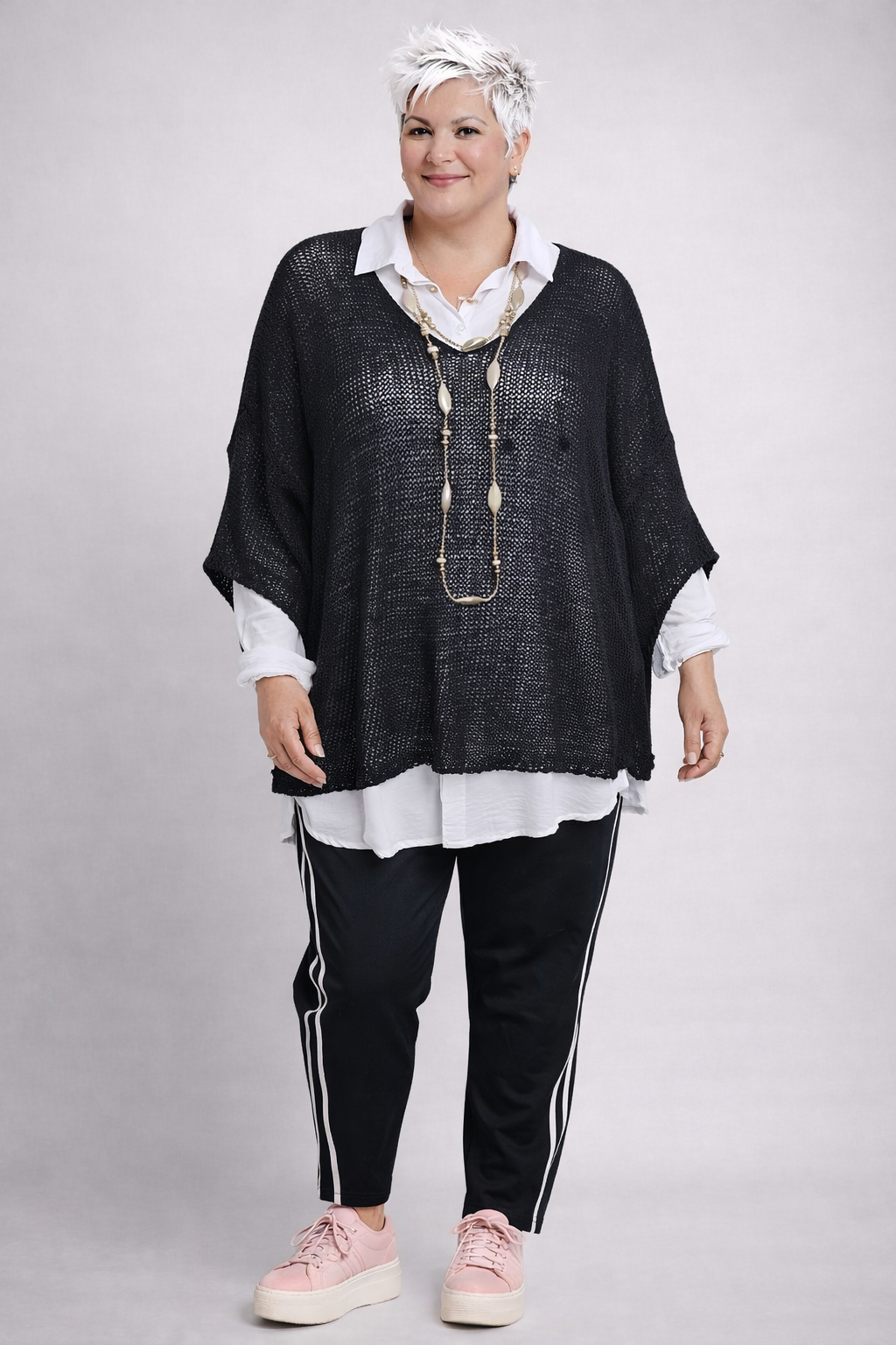 Pull de coton maille ajourées