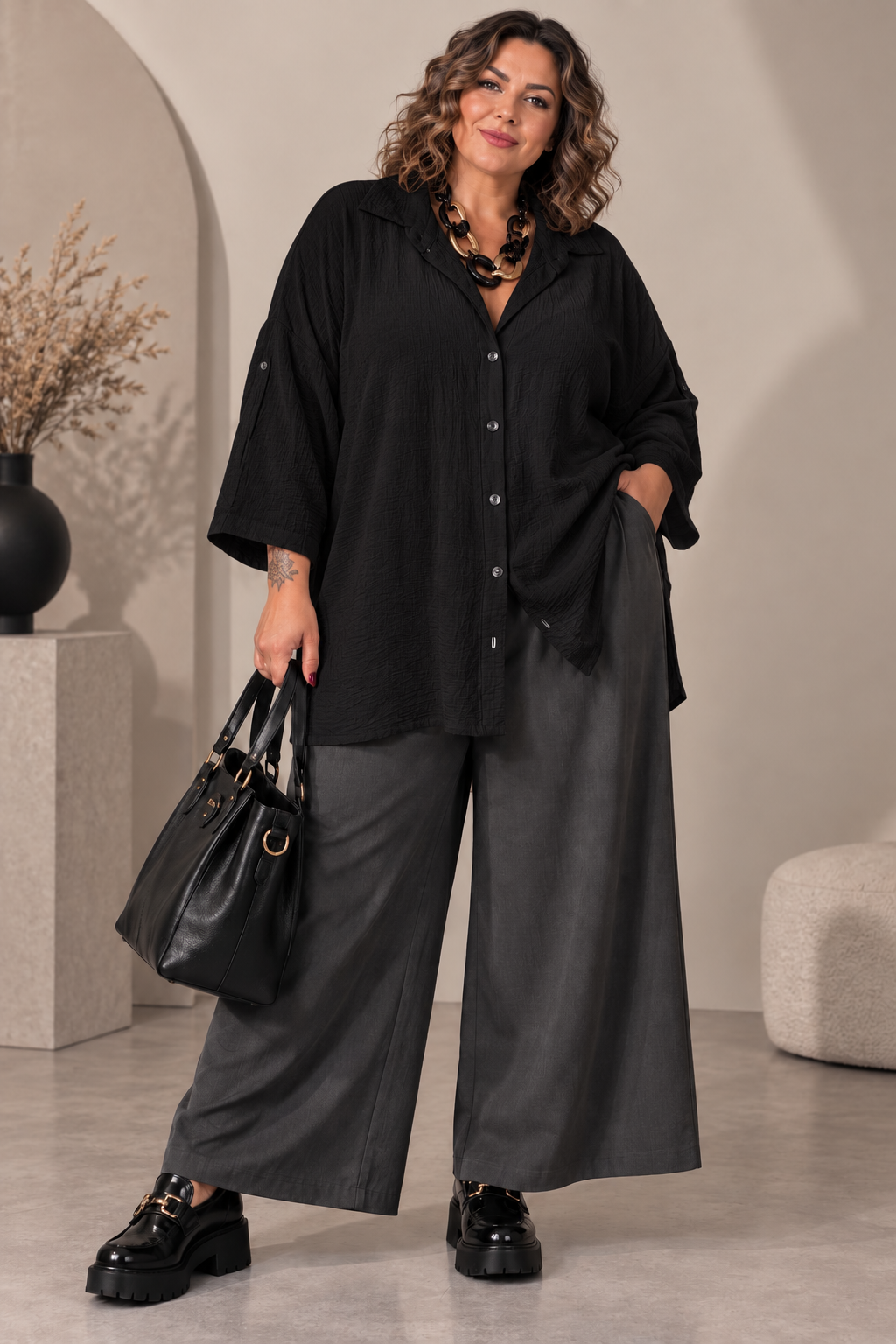 Chemisier blanc ou noir en viscose