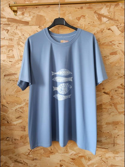 Teeshirt poissons , bleu jeans