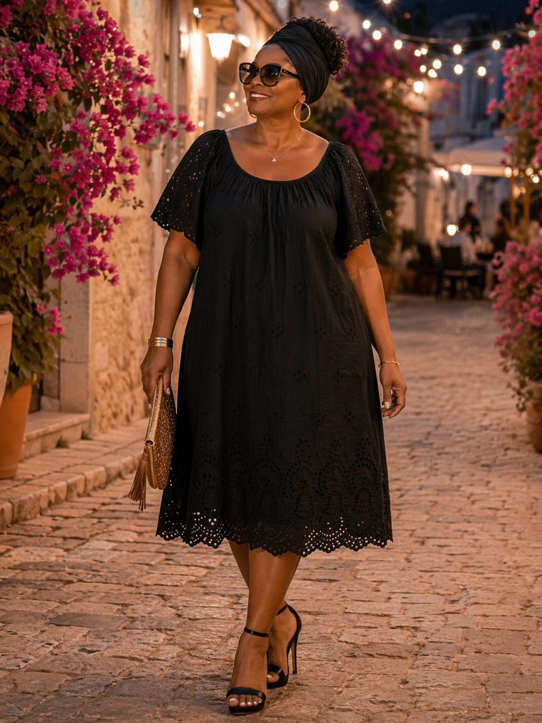 Robe broderie anglaise coton , col élastique