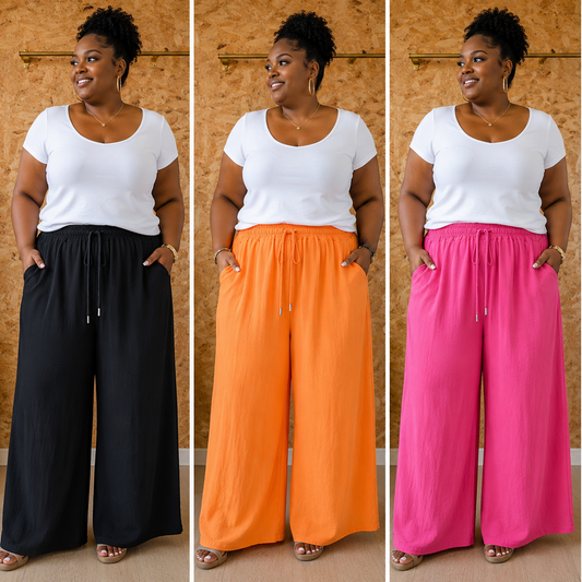 Pantalon palazzo crêpe de viscose