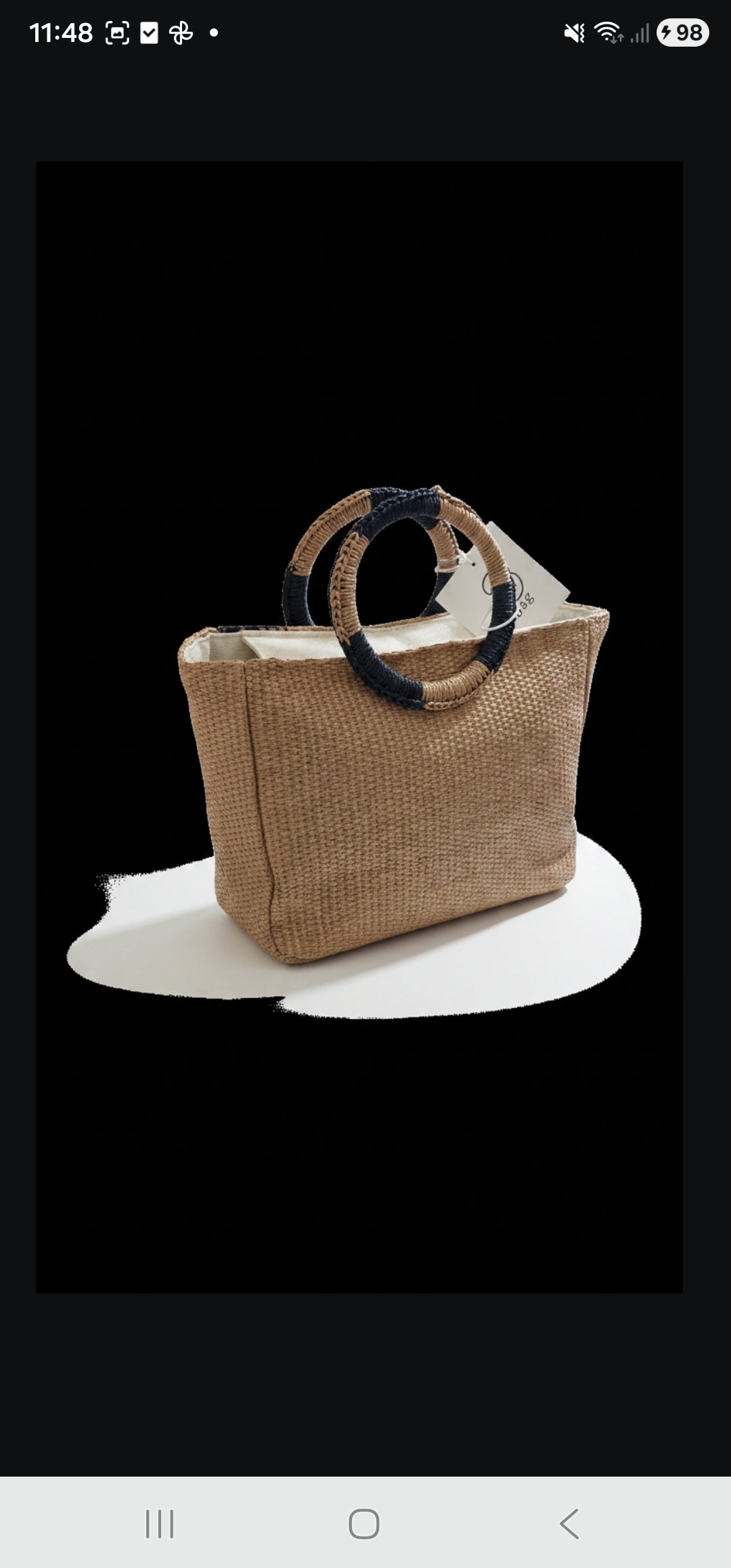 Sac rafia bicolore anses rondes