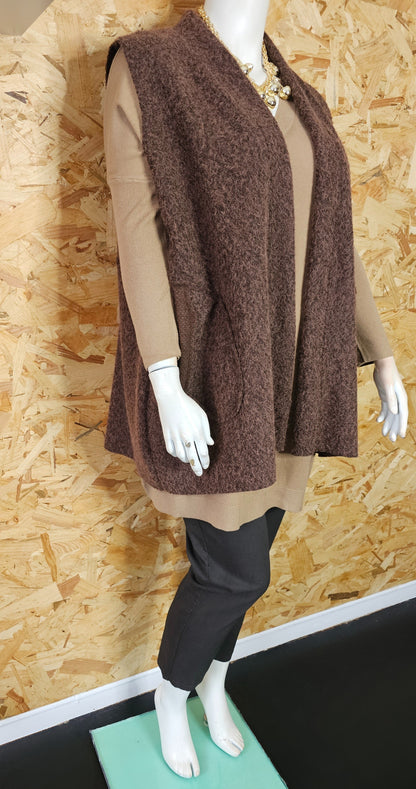 Gilet sans manches touché "laine bouillie"