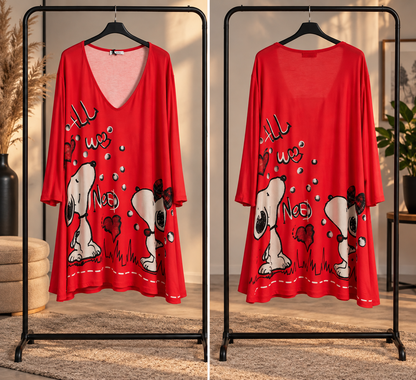 Robe tunique évasée Snoopy in love