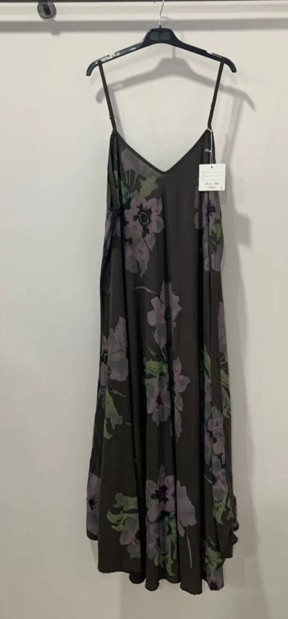 Robe évasée fleurie,  à bretelles