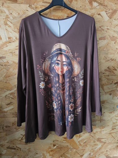 Teeshirt évasé femme hippie