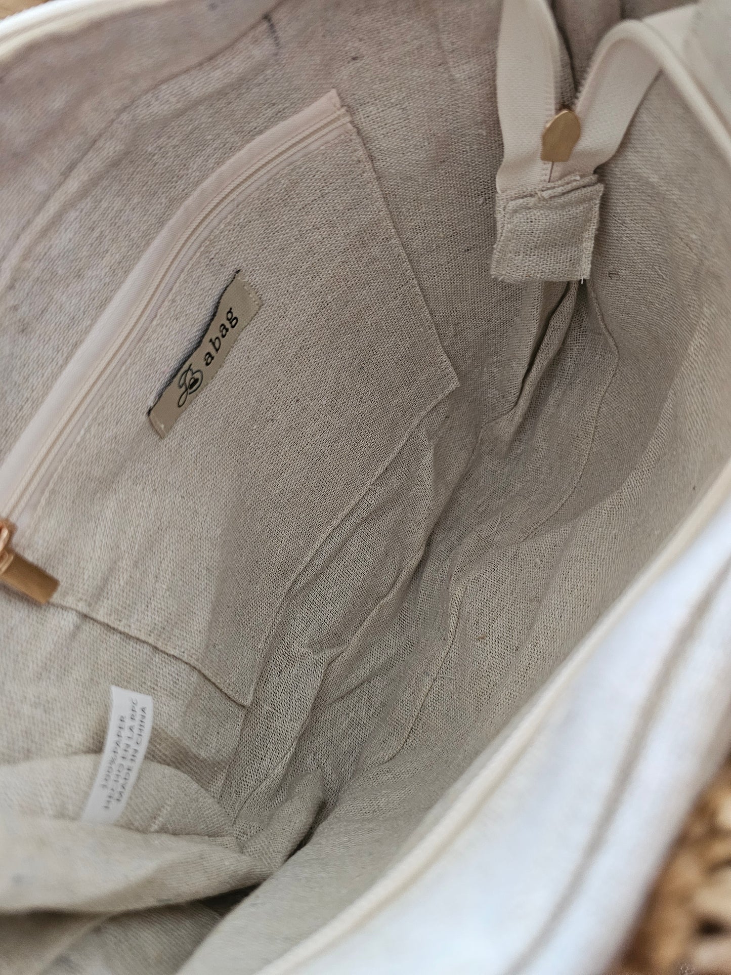 Sac rafia demi cercle et fleur