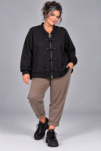 Bombers satin reliefs floraux