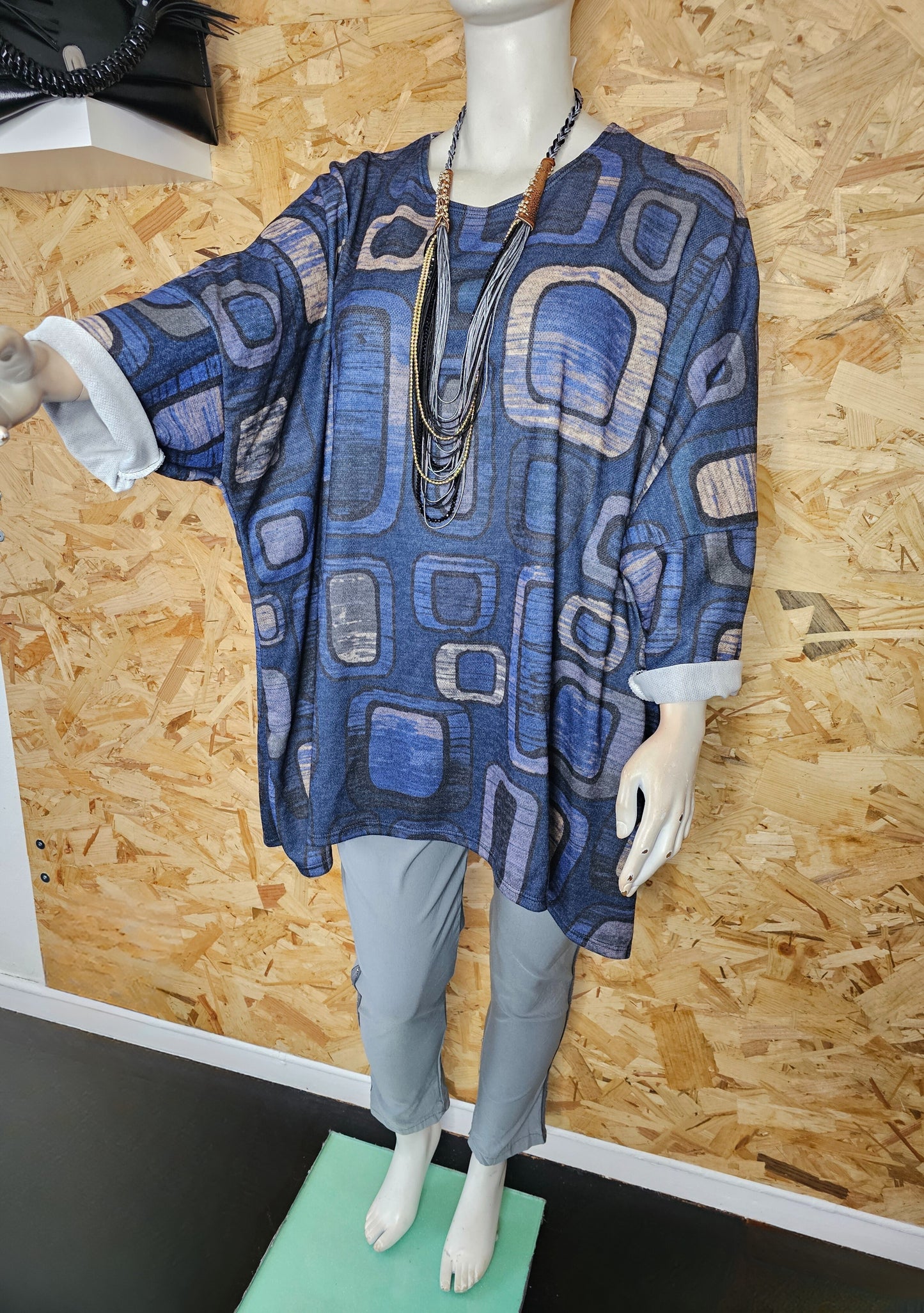 Tunique oversize motifs géométriques