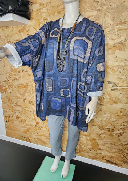 Tunique oversize motifs géométriques