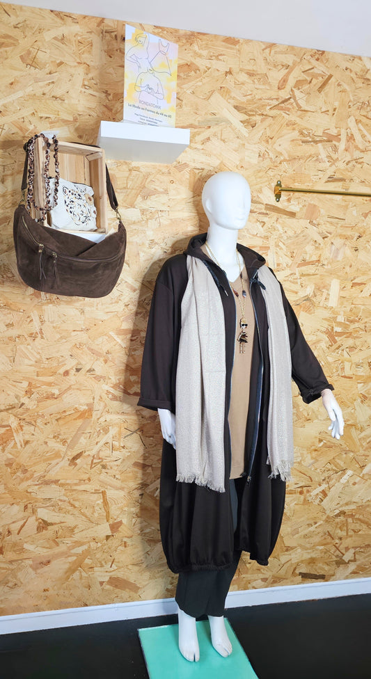 Veste longue type sweat