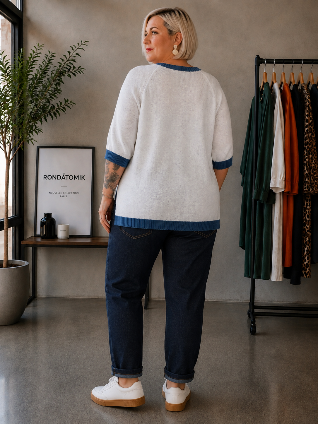 Pull teckel jean maille ajourée