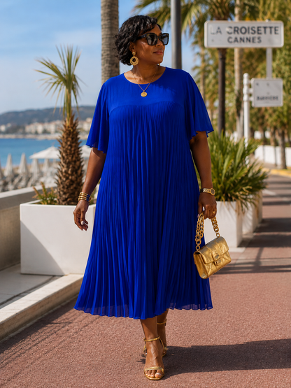 Robe évasée,  plissé soleil