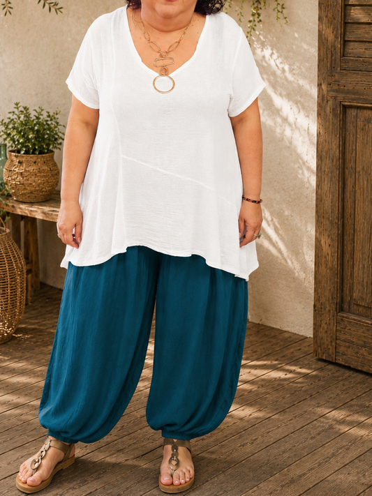 Tunique asymétrique tissée