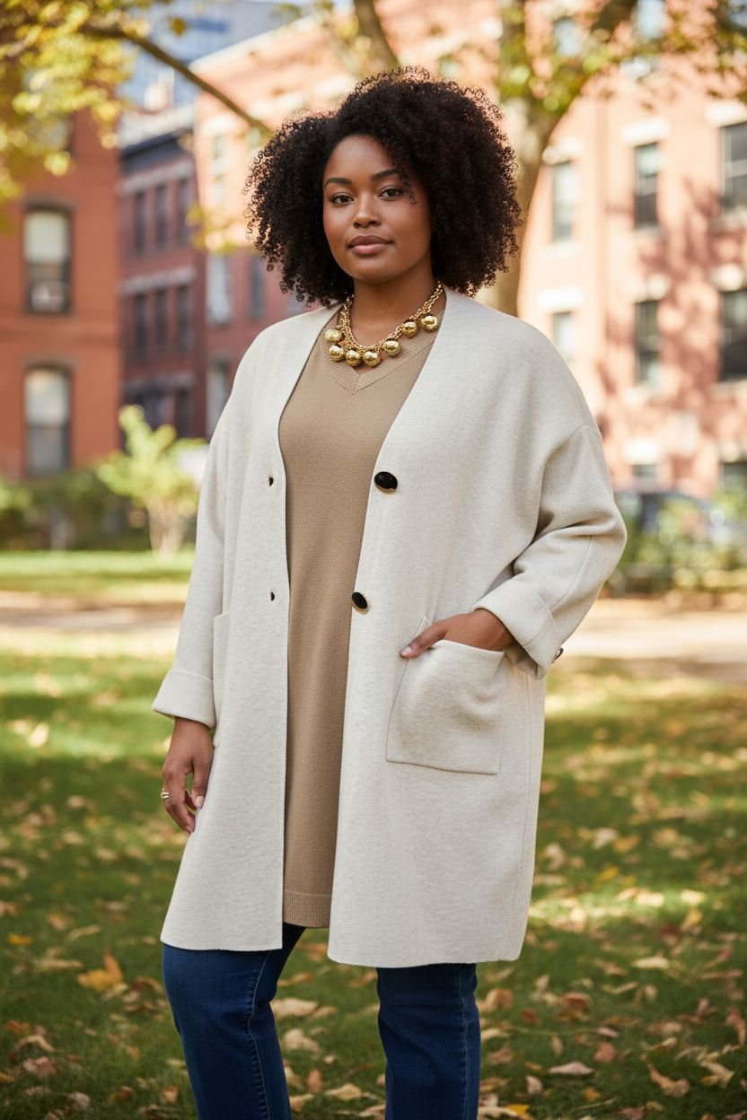 Veste en lainage boutonnée de haute qalité