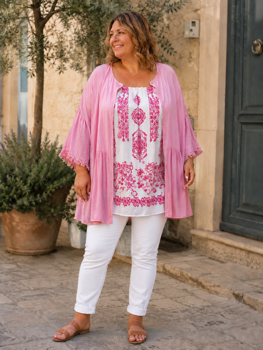 Top bretelles motifs ethniques chics