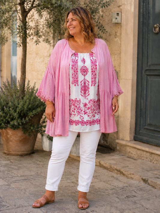 Top bretelles motifs ethniques chics