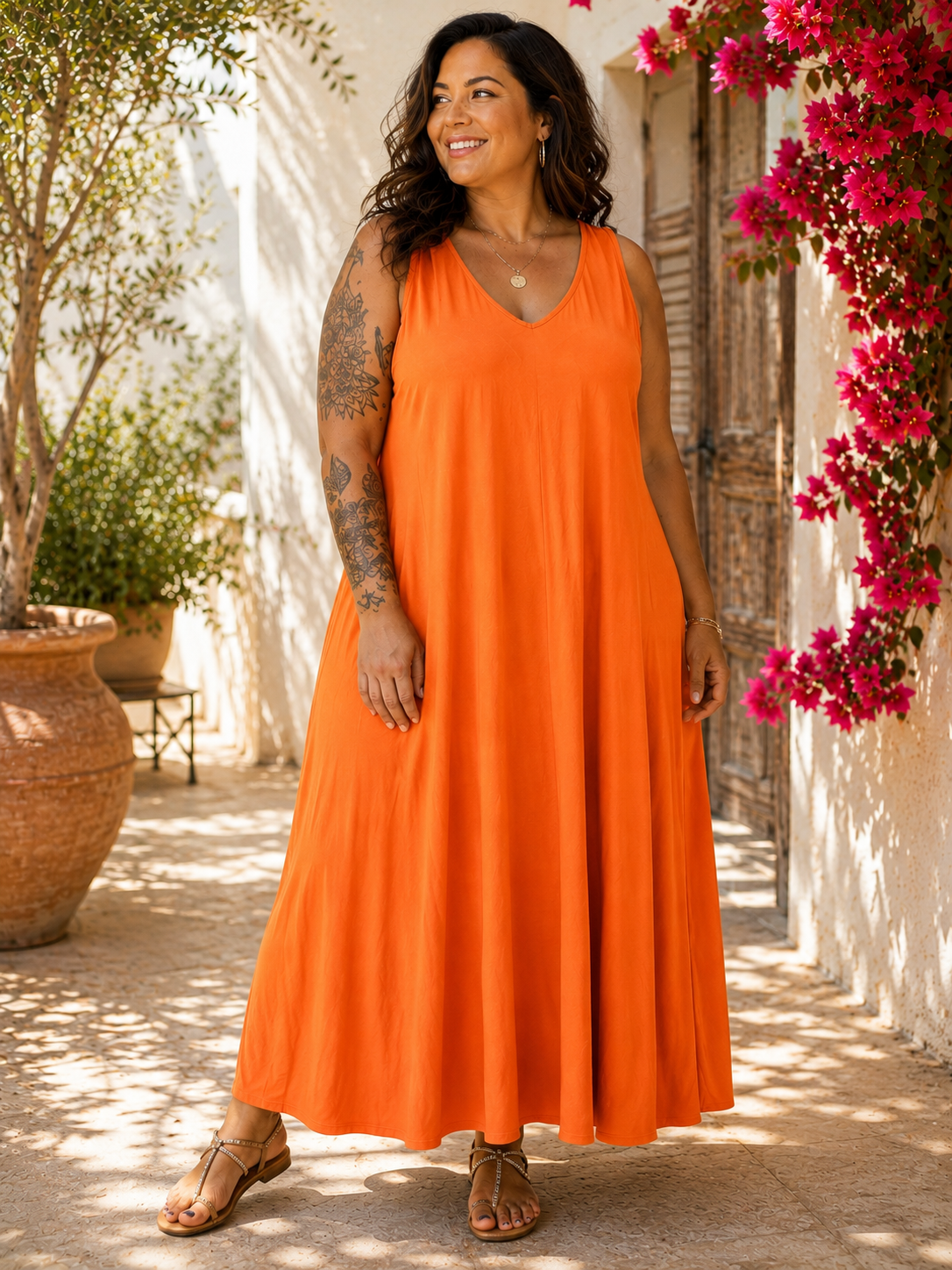 Robe débardeur évasée