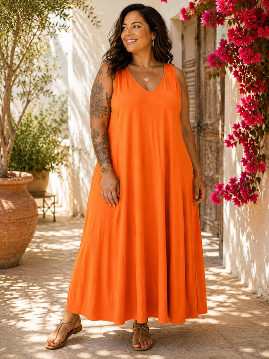 Robe débardeur évasée