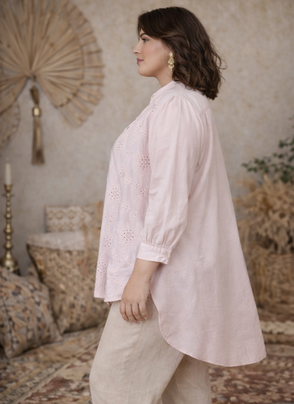 Chemise éthique chic broderie et sequins