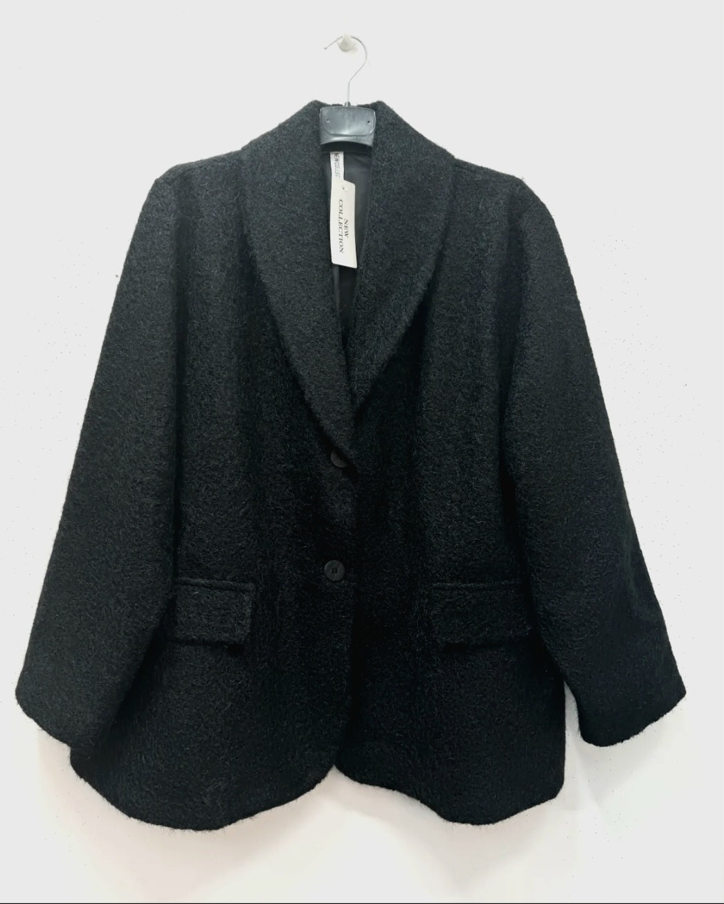 Veste tailleur laine bouillie noire