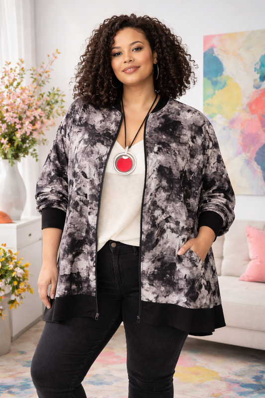 Bombers évasé motif marbré