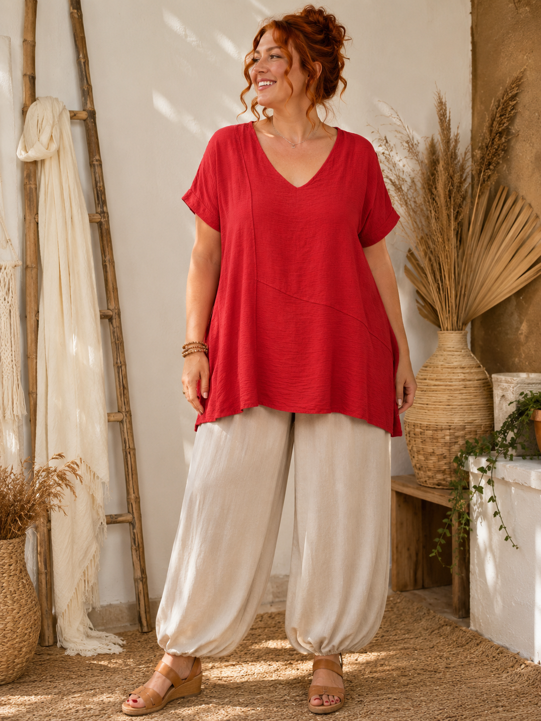 Tunique asymétrique tissée