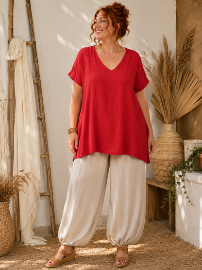 Tunique asymétrique tissée