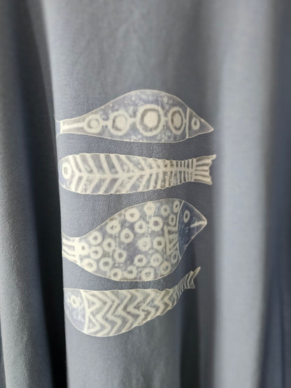 Teeshirt poissons , bleu jeans