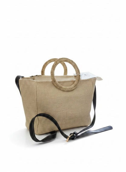 Sac rafia bicolore anses rondes