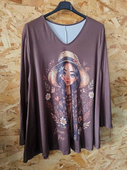 Teeshirt évasé femme hippie