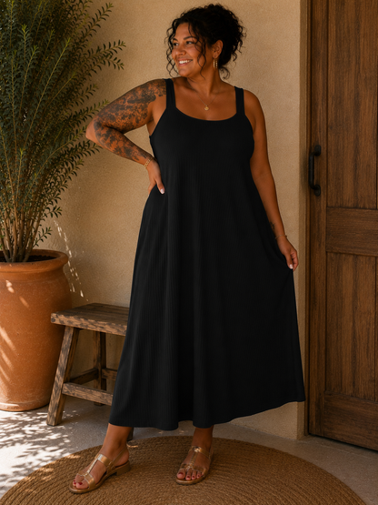 Robe maille côtelée à bretelles