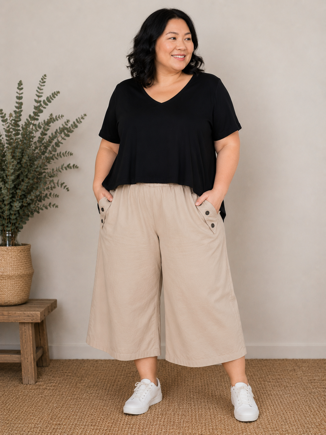 Pantacourt coupe jupe culotte
