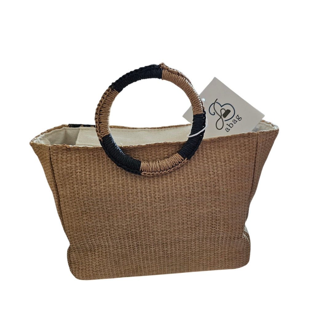 Sac rafia bicolore anses rondes