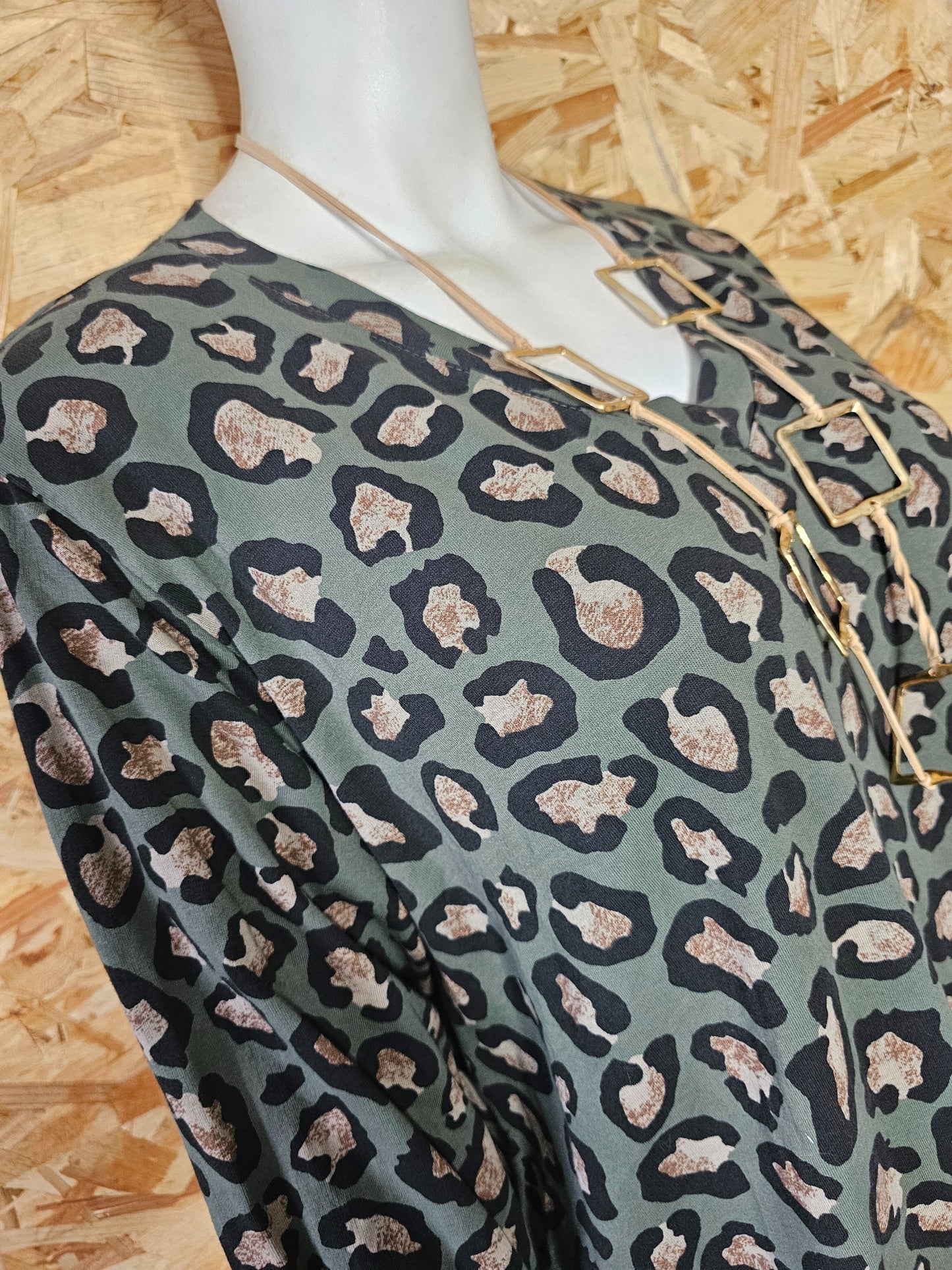 Robe sweat imprimé léopard