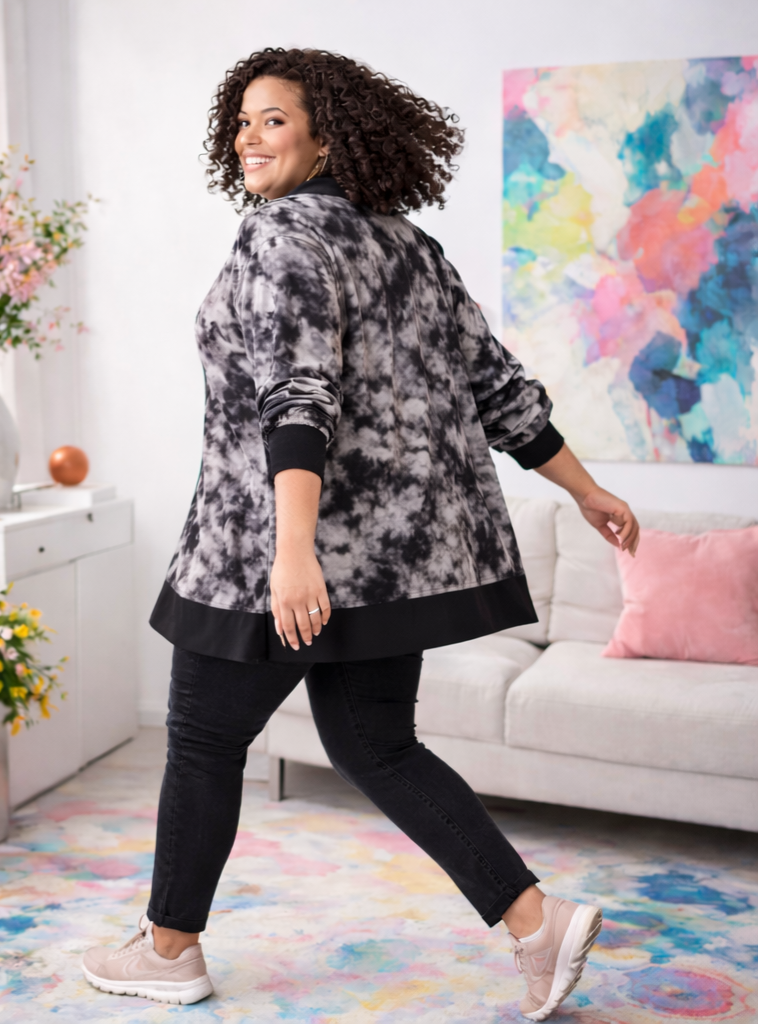 Bombers évasé motif marbré