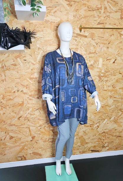 Tunique oversize motifs géométriques