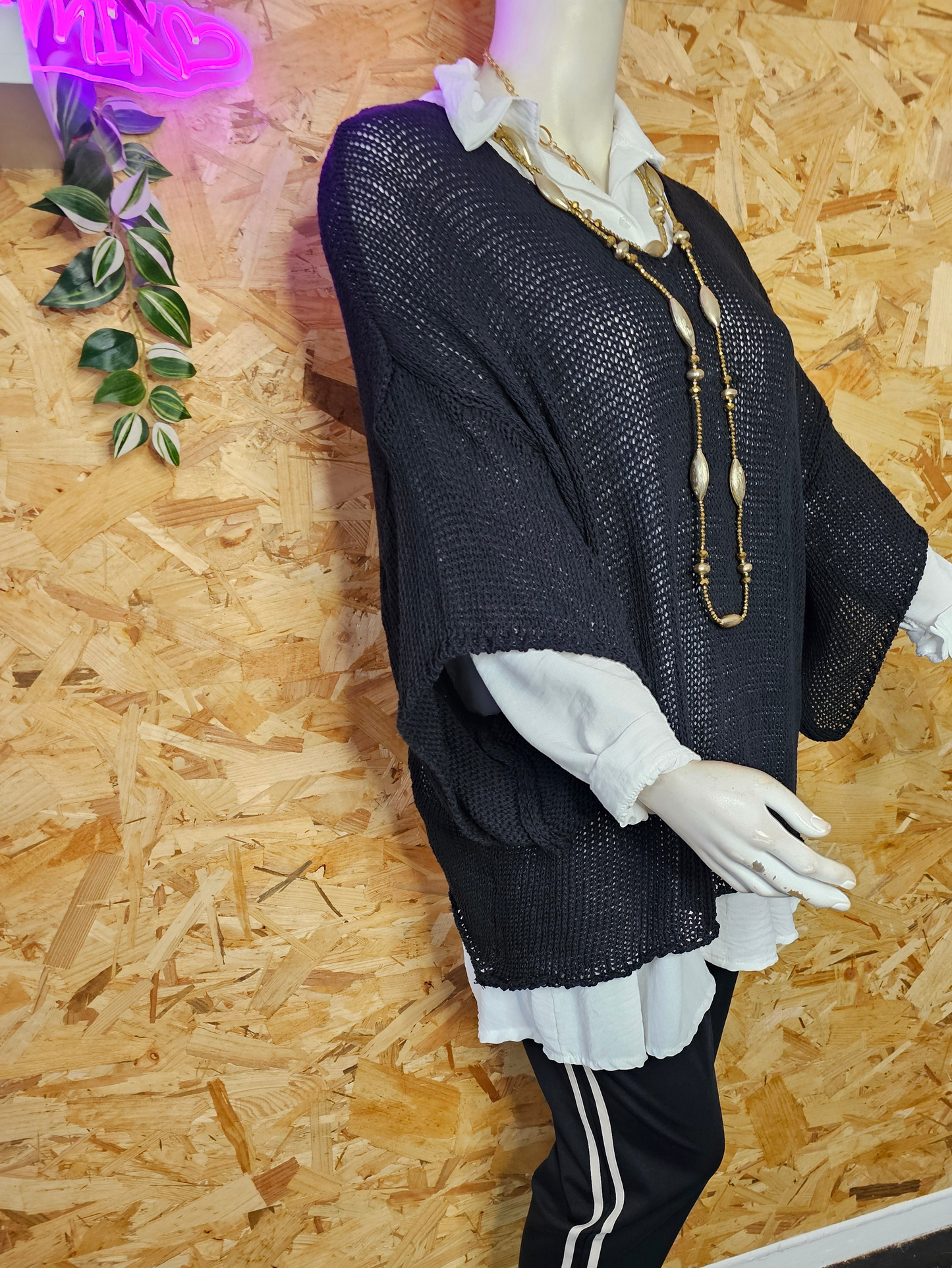 Pull de coton maille ajourées
