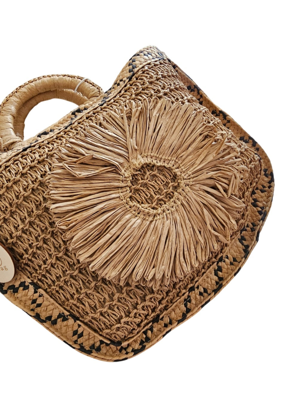 Sac rafia demi cercle et fleur