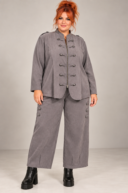 Tailleur officier en suédine