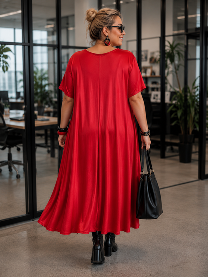 Robe rouge portrait " femme chic "