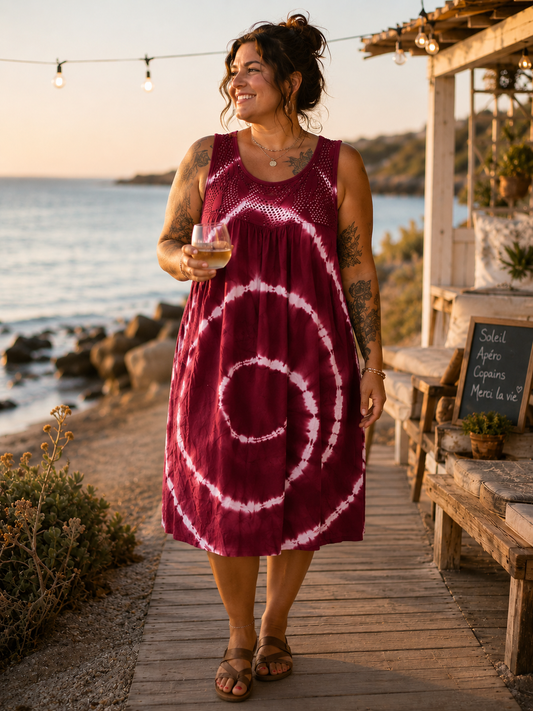 Robe tie and die mi longue