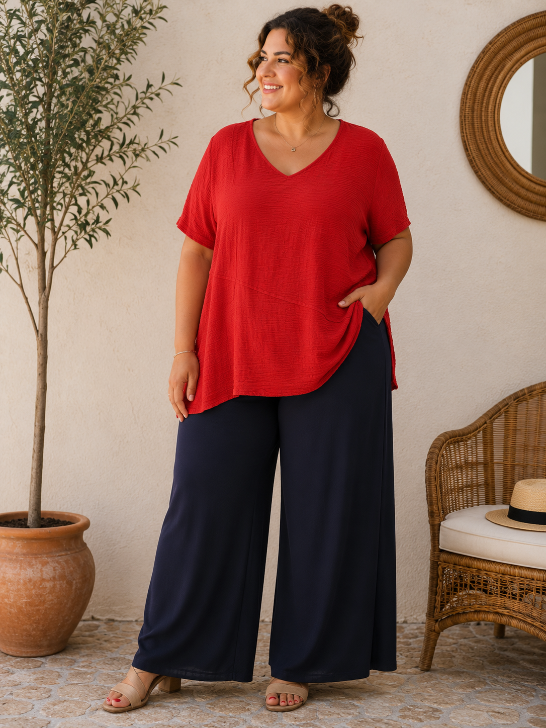 Tunique asymétrique tissée